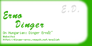 erno dinger business card